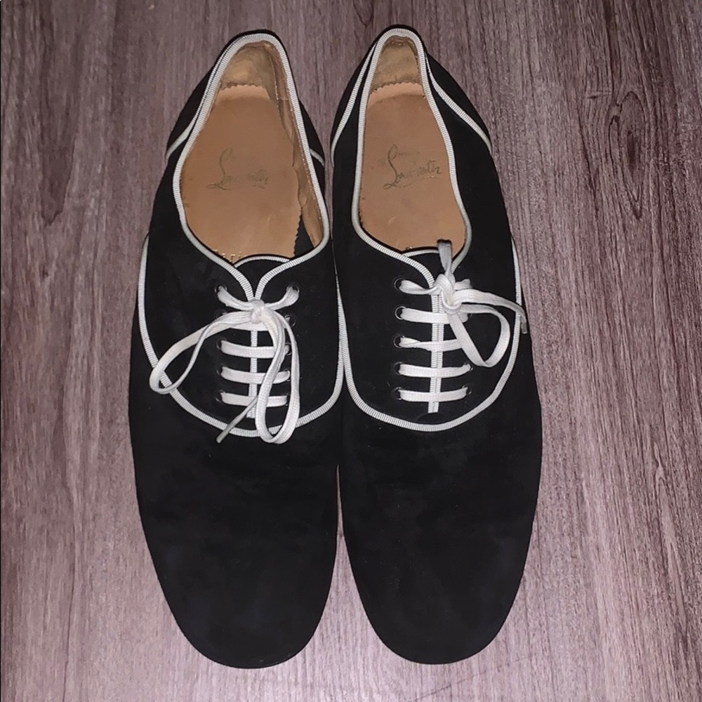Christian Louboutin Black and White Suede Shoes